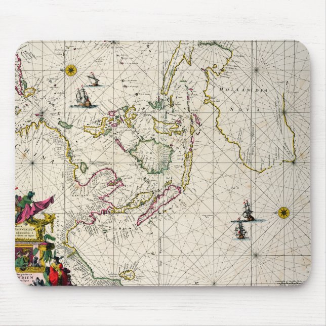 Alfombrilla De Ratón Mapa antiguo de los indies del este (Frente)