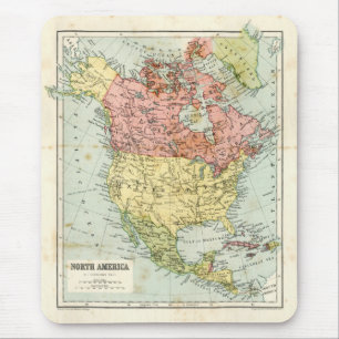Alfombrilla De Ratón Mapa antiguo de Norteamérica