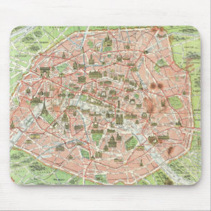 Alfombrilla De Ratón Mapa Antiguo de París (1920)