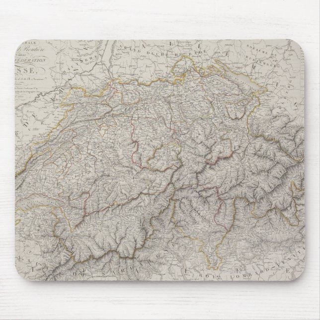 Alfombrilla De Ratón Mapa antiguo de Suiza (Frente)