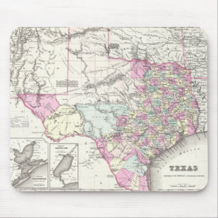 Alfombrilla De Ratón Mapa Antiguo de Texas (1855)