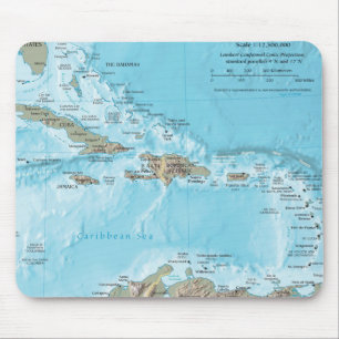 Alfombrilla De Ratón Mapa Antiguo del Caribe - EE. UU.