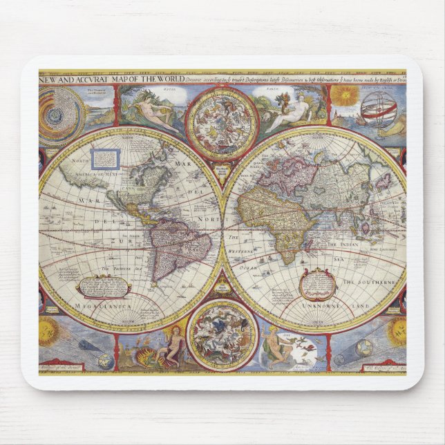 Alfombrilla De Ratón Mapa antiguo del mundo (Frente)
