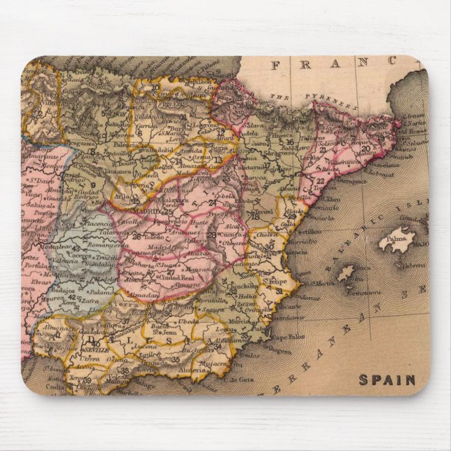 Alfombrilla De Ratón Mapa antiguo inspirado (5) (Frente)