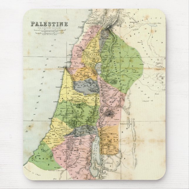 Alfombrilla De Ratón Mapa antiguo - Palestina bíblica (Frente)