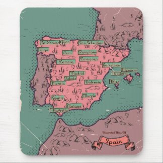 Alfombrilla De Ratón Mapa antiguo vintage de España