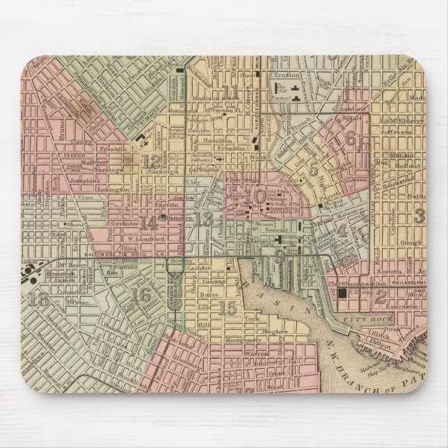 Alfombrilla De Ratón Mapa Baltimore de Mitchell (Frente)