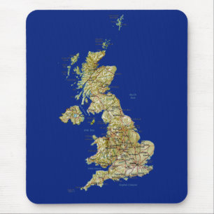 Alfombrilla De Ratón Mapa BRITÁNICO Mousepad