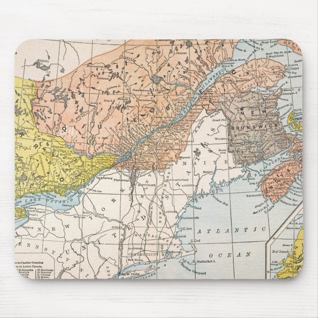 ALFOMBRILLA DE RATÓN MAPA: CANADÁ DEL ESTE (Frente)