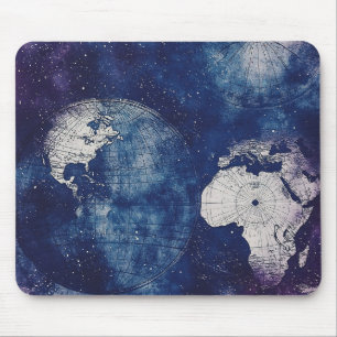 Alfombrilla De Ratón Mapa Celestial Antiguo Púrpura Cósmico del Mundo
