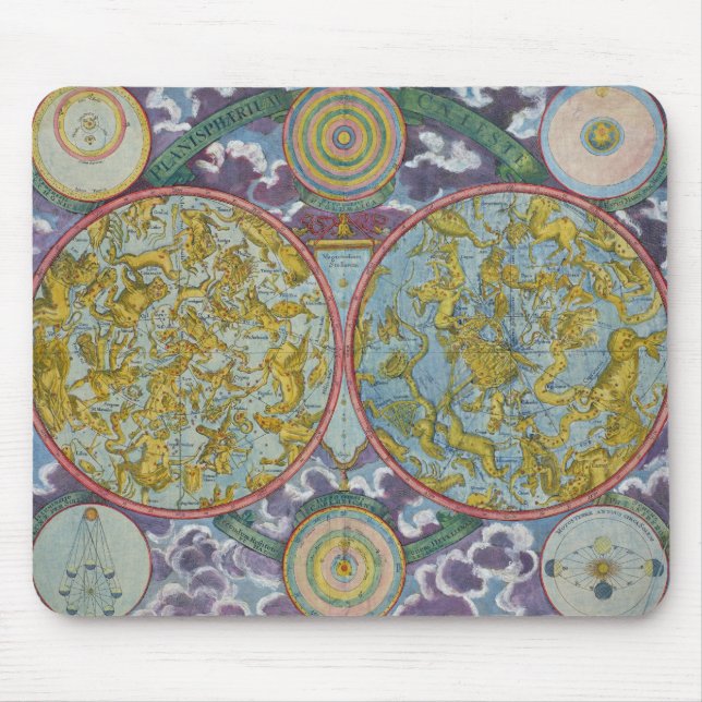 Alfombrilla De Ratón Mapa celestial de los planetas (Frente)