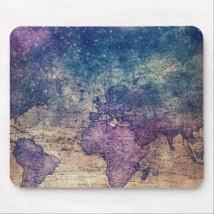 Alfombrilla De Ratón Mapa Celestial Vintage Púrpura Gótico