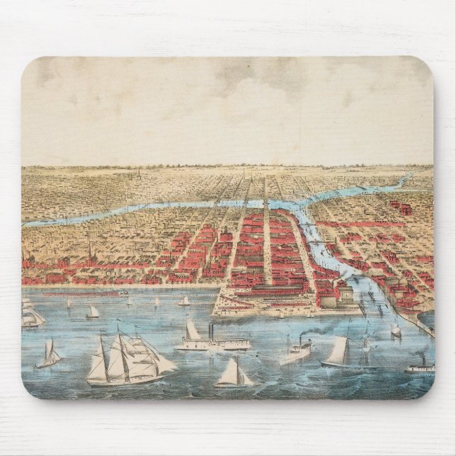 Alfombrilla De Ratón MAPA: CHICAGO, c1857 (Frente)