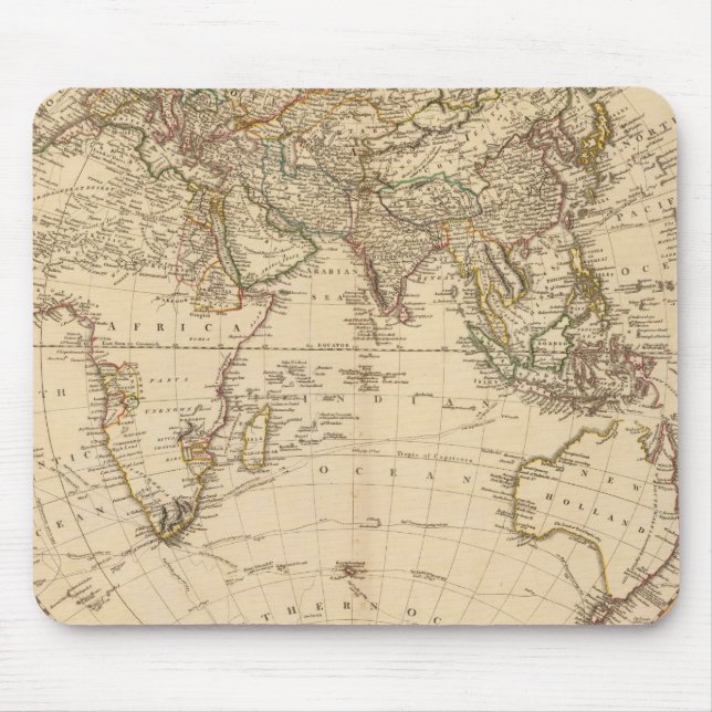 Alfombrilla De Ratón Mapa circular del hemisferio oriental (Frente)