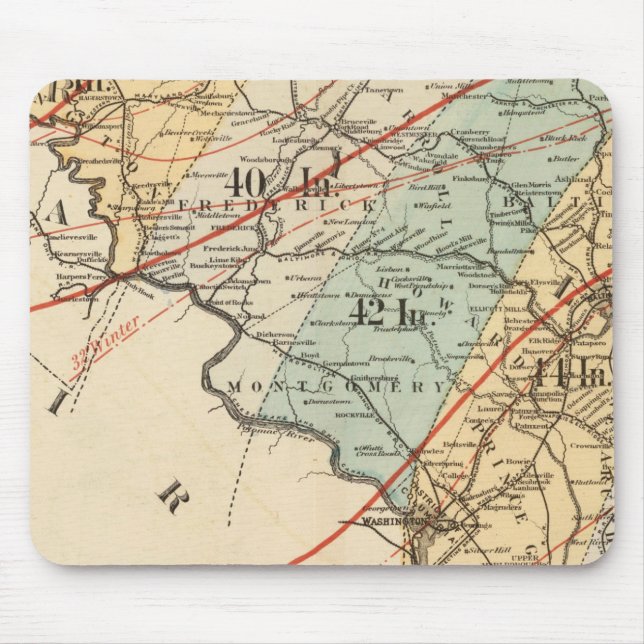 Alfombrilla De Ratón Mapa climatológico del estado de Maryland (Frente)