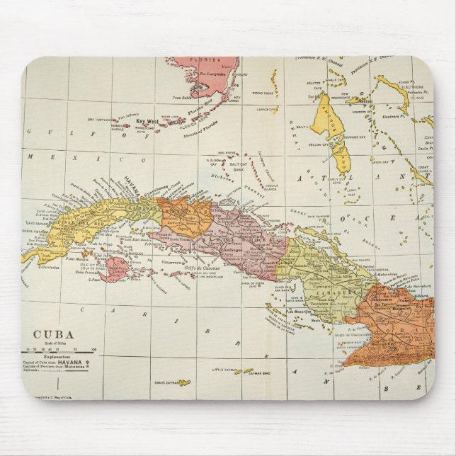 ALFOMBRILLA DE RATÓN MAPA: CUBA, 1900 (Frente)