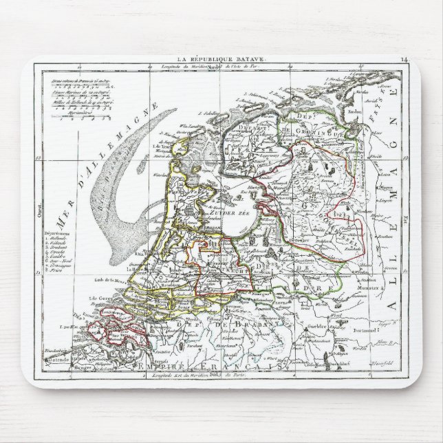 Alfombrilla De Ratón Mapa de 1806 - La República Batave (Frente)
