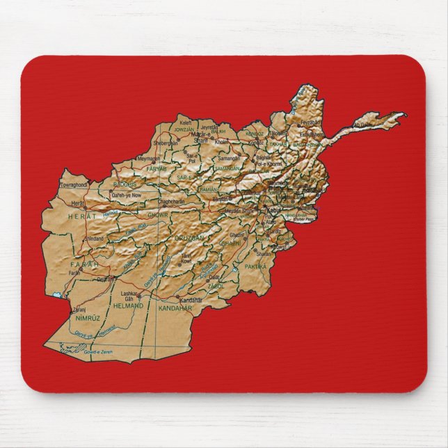 Alfombrilla De Ratón Mapa de Afganistán Mousepad (Frente)