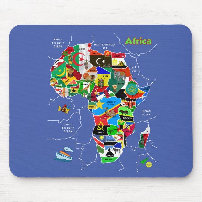 Alfombrilla De Ratón Mapa de África (Frente)