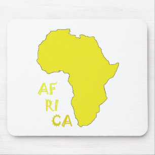 Alfombrilla De Ratón Mapa de África Amarillo Divertido