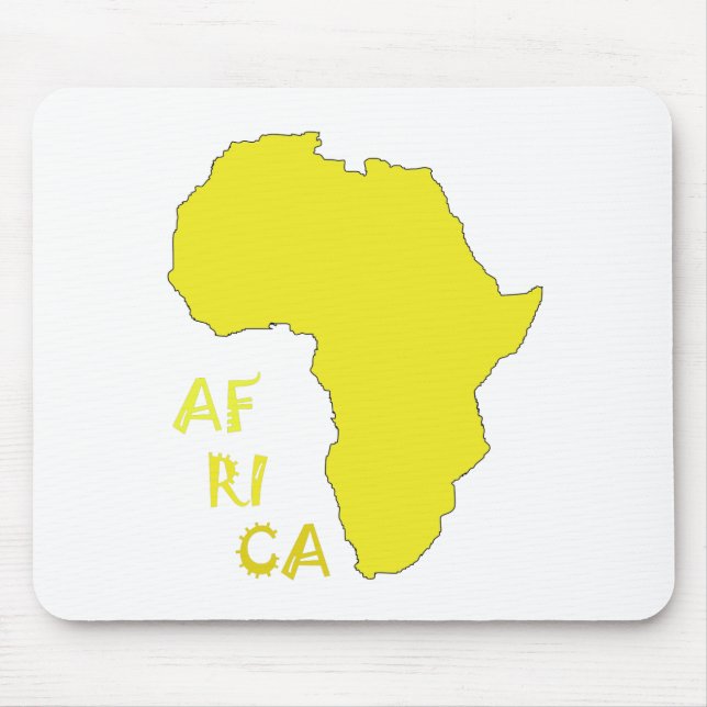 Alfombrilla De Ratón Mapa de África Amarillo Divertido (Frente)