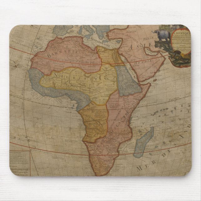 Alfombrilla De Ratón Mapa de África el | 1700 (Frente)