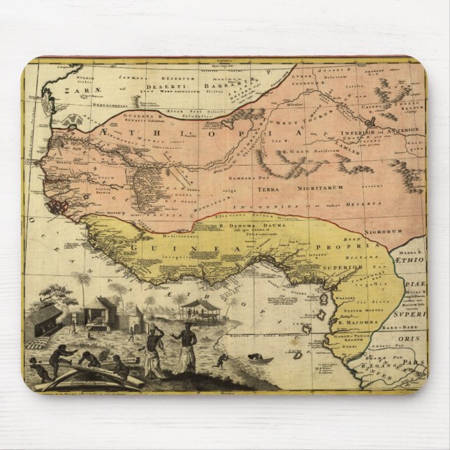 Alfombrilla De Ratón Mapa de África Occidental de 1743 (Frente)