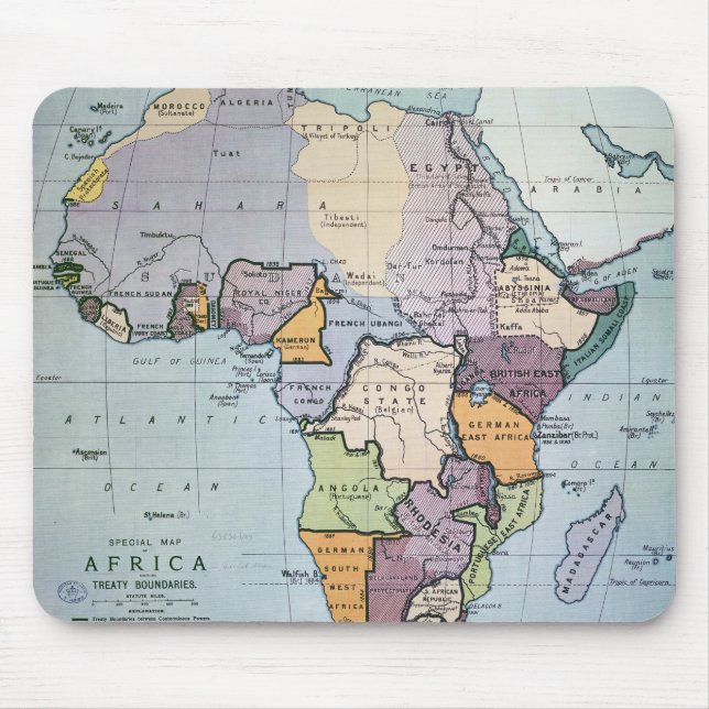 Alfombrilla De Ratón Mapa de África que muestra los límites del (Frente)