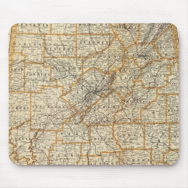 Alfombrilla De Ratón Mapa de Alabama (Frente)