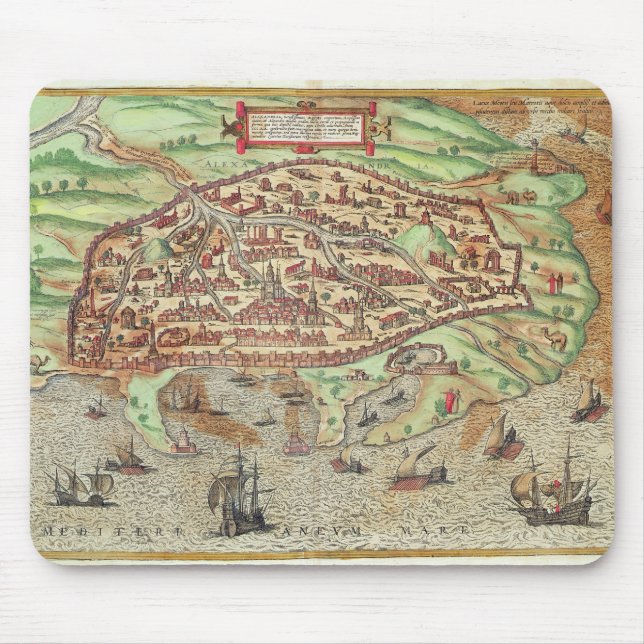Alfombrilla De Ratón Mapa de Alexandría (Frente)
