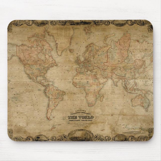 Alfombrilla De Ratón Mapa de antigüedades de Colón (Frente)