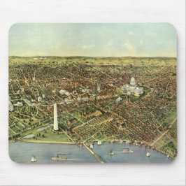 Alfombrilla De Ratón Mapa de antigüedades, vista panorámica de Washingt