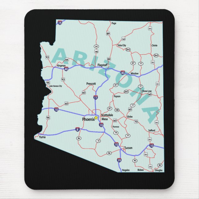 Alfombrilla De Ratón Mapa de Arizona Mousepad (Frente)