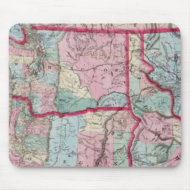 Alfombrilla De Ratón Mapa de Bancroft de Oregón, Washington, Idaho (Frente)