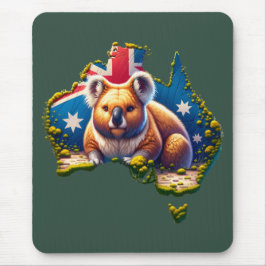 Alfombrilla De Ratón Mapa de bandera de Australia Koala Bear