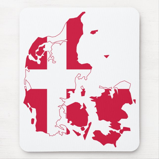 Alfombrilla De Ratón Mapa de bandera de Dinamarca (Frente)