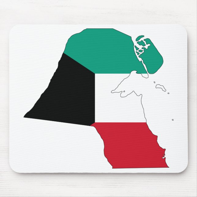 Alfombrilla De Ratón Mapa de bandera de Kuwait (Frente)