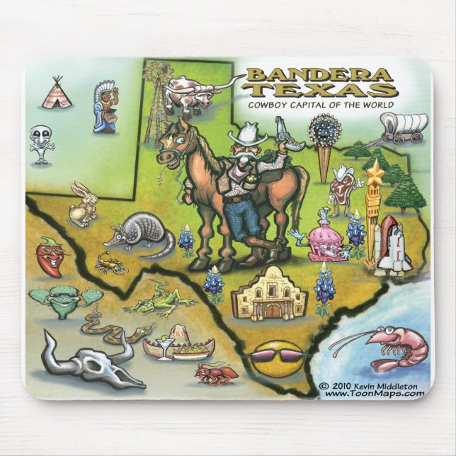 Alfombrilla De Ratón Mapa de Bandera TEXAS (Frente)
