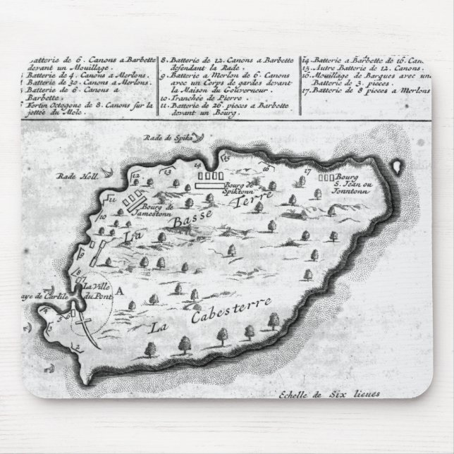 Alfombrilla De Ratón Mapa de Barbados (Frente)
