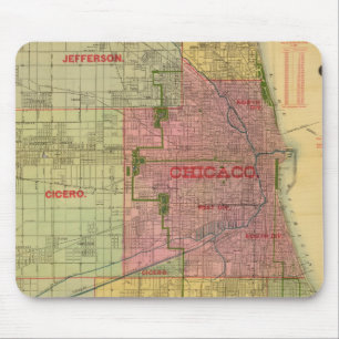 Alfombrilla De Ratón Mapa de Blanchard de Chicago y alrededores
