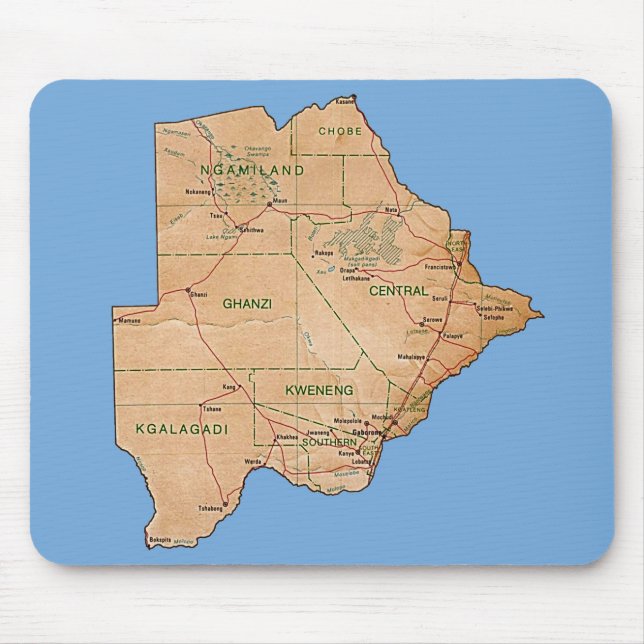 Alfombrilla De Ratón Mapa de Botsuana Mousepad (Frente)