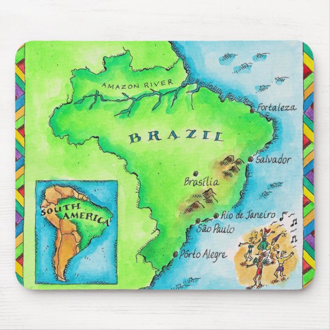 Alfombrilla De Ratón Mapa de Brasil (Frente)