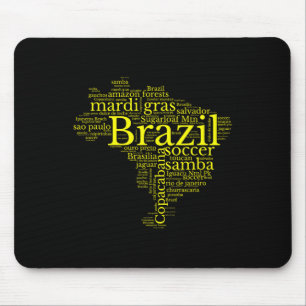 Alfombrilla De Ratón Mapa de Brasil Fútbol Brasileño Copacana Brasil Ho