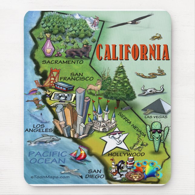Alfombrilla De Ratón Mapa de California (Frente)