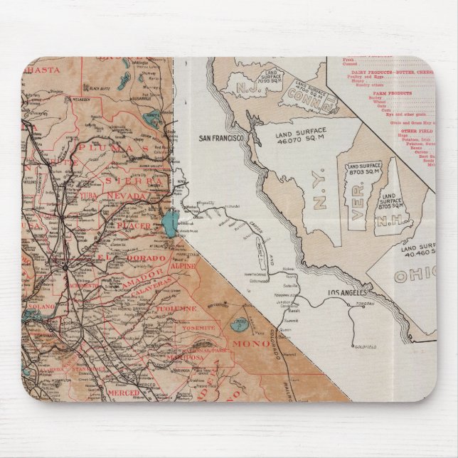 Alfombrilla De Ratón Mapa de California 2 (Frente)