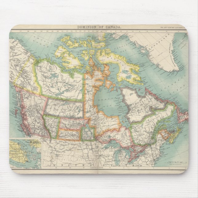 Alfombrilla De Ratón Mapa de Canadá (C. 1900) Mousepad (Frente)