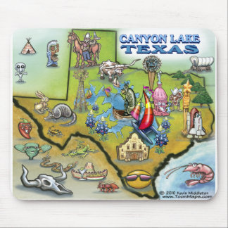 Alfombrilla De Ratón Mapa de Canyon Lake TEXAS