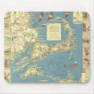 Alfombrilla De Ratón Mapa de Cape Cod del vintage (1940)