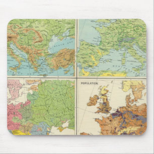 Alfombrilla De Ratón Mapa de características físicas y población de 