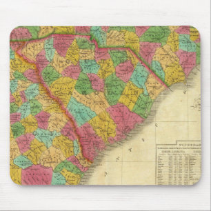 Alfombrilla De Ratón Mapa de Carolina del Norte y del Sur, y Georgia